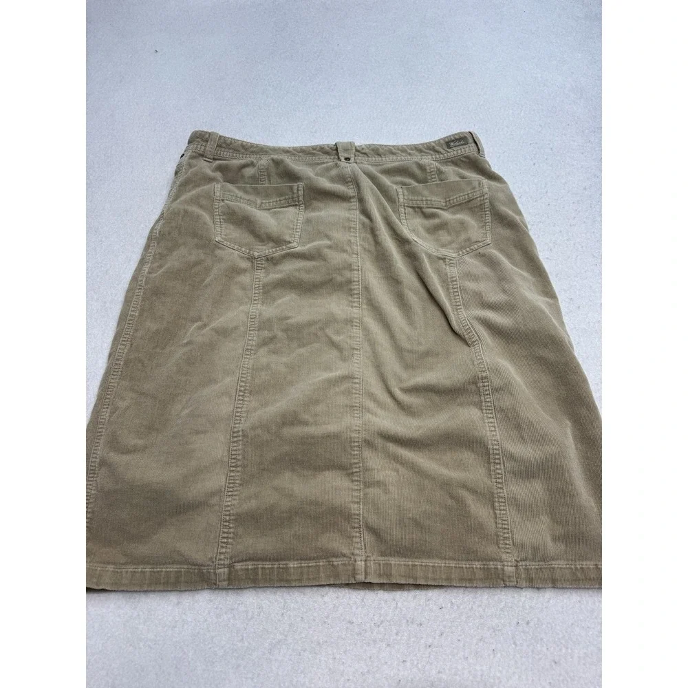 Woolrich Skirt Womens 18 Beige Corduroy A Line Knee Length Stretch Pockets